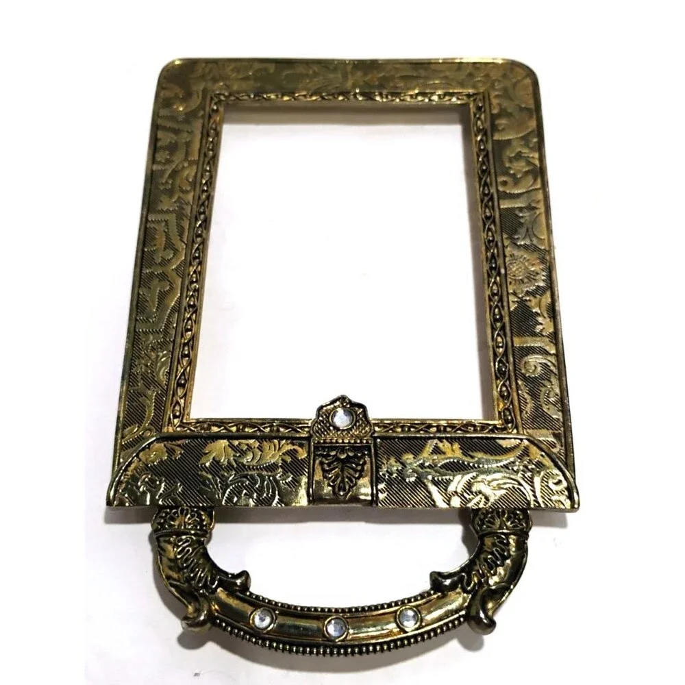 Vintage Gold Metal Jeweled Ornate Photo Picture Frame 3x5 Photo GORGEOUS 7